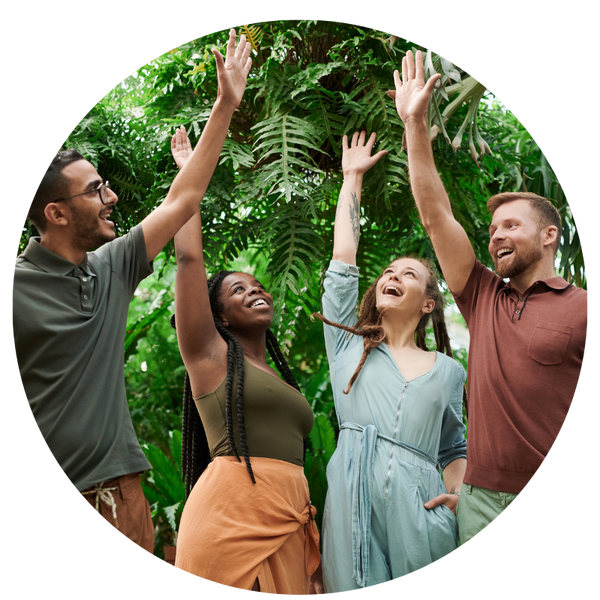 People raising hands Job finder